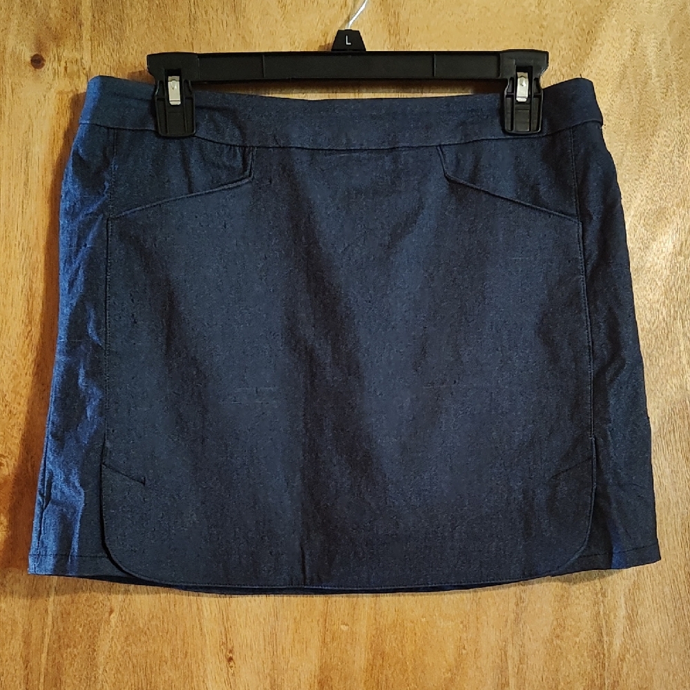 Kate Park Petite Athletic Skort Dark Denim Stretch Activewear Golf Tennis PS